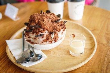 Chocolate bingsu sweet yummy