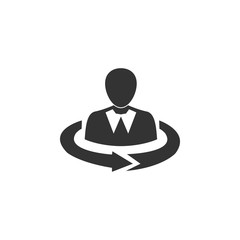 Human Resources line icon. Business, human resource sign. Looking for talent. Search man vector icon. Job search icon.