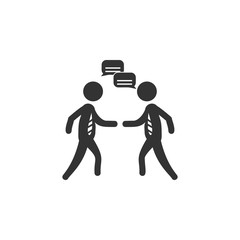 Two speakers icon. Business, human resource sign. Looking for talent. Search man vector icon. Job search icon