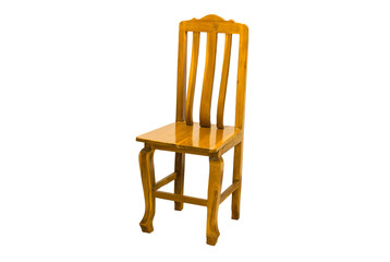 The wooden Chair isolated with clipping Path