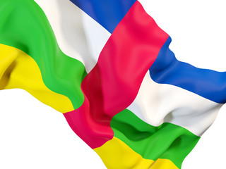 Waving flag of central african republic