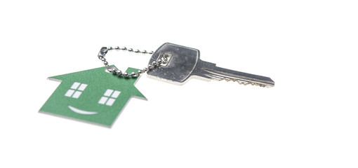 House shaped key-chain isolated on white background