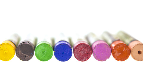 Colorful crayon isolated on white background