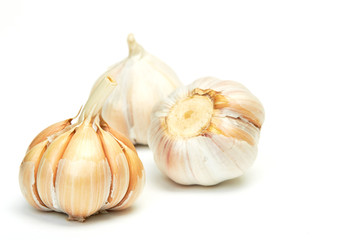 Garlics isolated on white