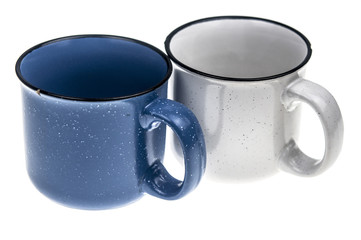 Empty coffee cup on white background