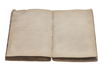 Old opened book with blank pages