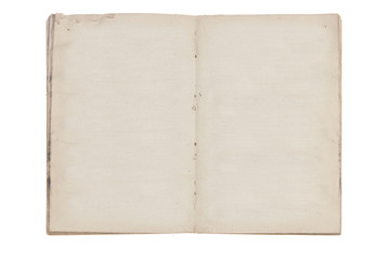 Old opened book with blank pages