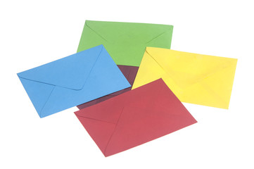  colorful envelopes isolated