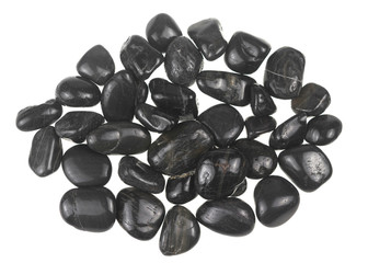 Heap of spa hot stones isolated on white