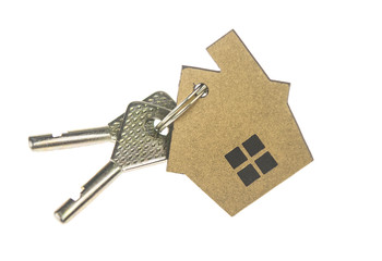 House shaped key chain isolated on white background