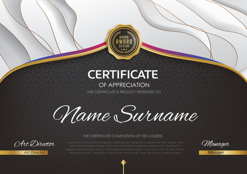 certificate template with luxury and modern pattern,diploma,Vector illustration 
