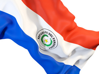 Waving flag of paraguay