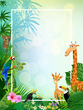 animal vectors summer backgrounds