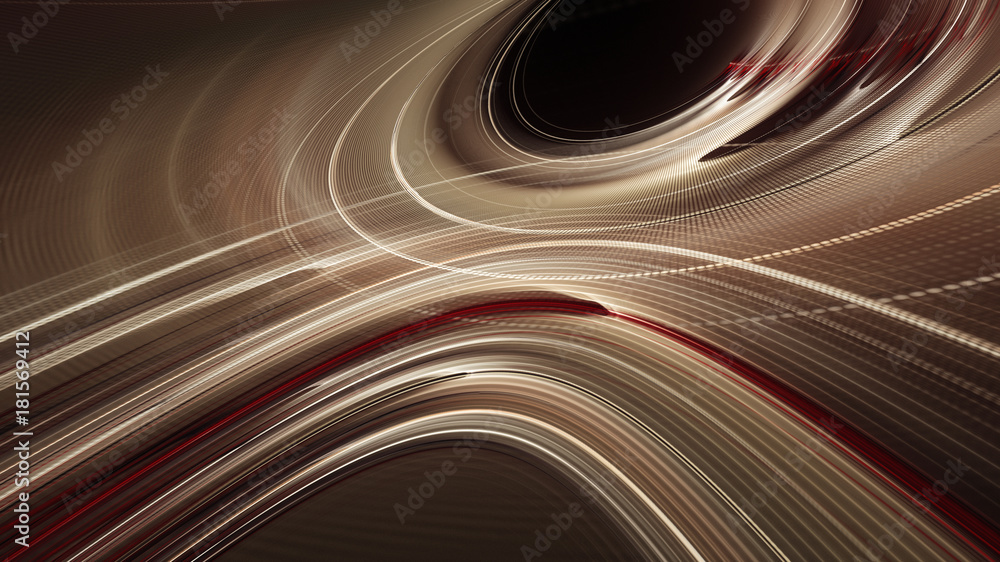 Poster abstract red gold and black background texture. dynamic curves ands blurs pattern. detailed fractal 
