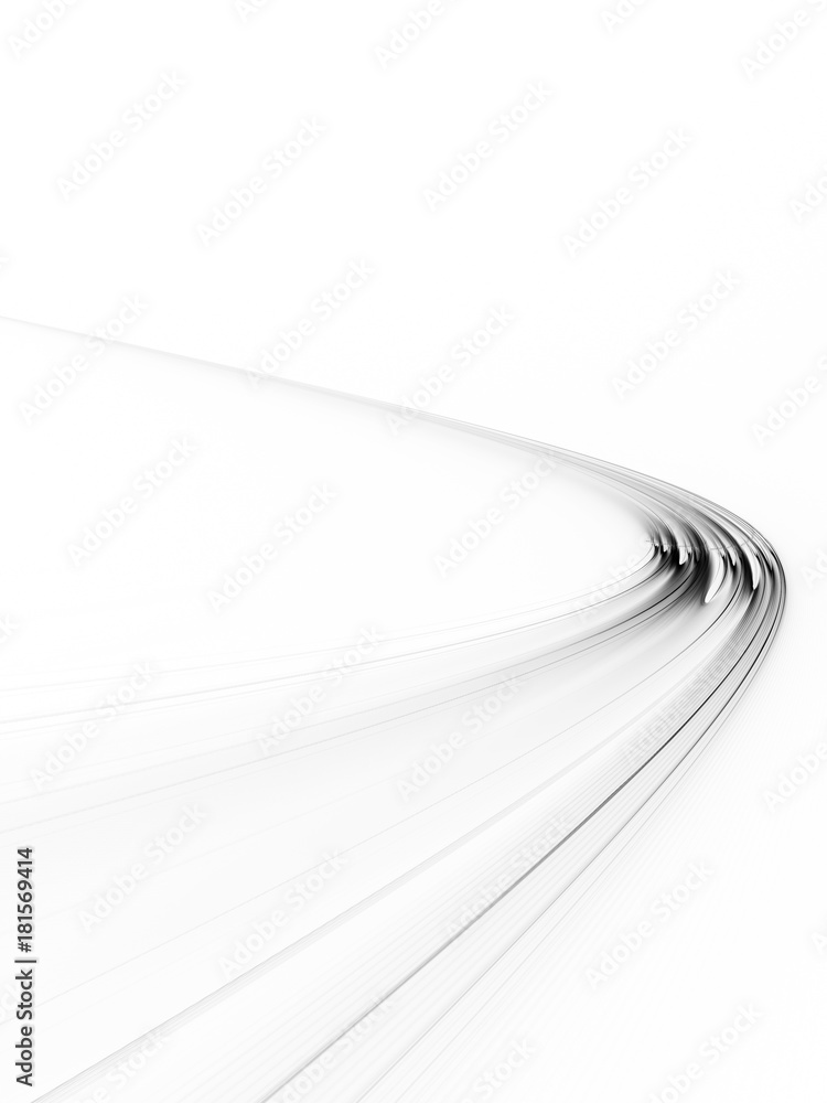 Aufkleber Abstract white background texture. Dynamic curves ands blurs pattern. Detailed fractal graphics. Science and technology concept.
