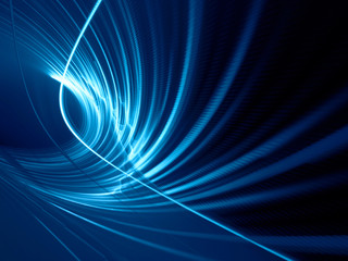 Fototapeta na wymiar Abstract blue and black background texture. Dynamic curves ands blurs pattern. Detailed fractal graphics. Science and technology concept.