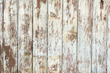 Painted wooden surface with peeling paint