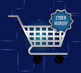 seal stamp with cyber monday design over gray background colorful design vector illustration