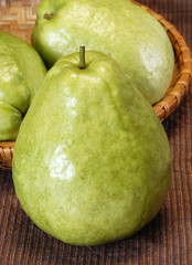 Fresh and health guava on tablecloth  