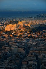 Fototapeta premium Athens skyline sunrise from Mt Lykavitos