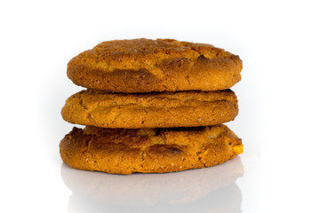 oatmeal cookies isolated on white background