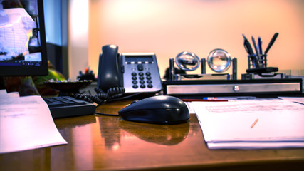 stationery on office desk