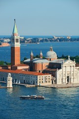 Fototapeta na wymiar San Giorgio Maggiore church and boat