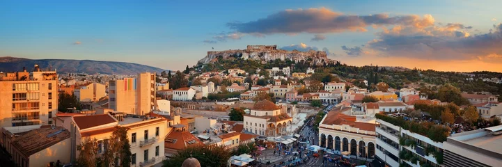Fotobehang Athens skyline rooftop panorama sunset © rabbit75_fot