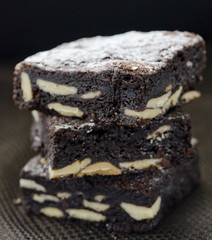 stacked chocolate brownies