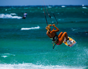 Flying Kite surfer