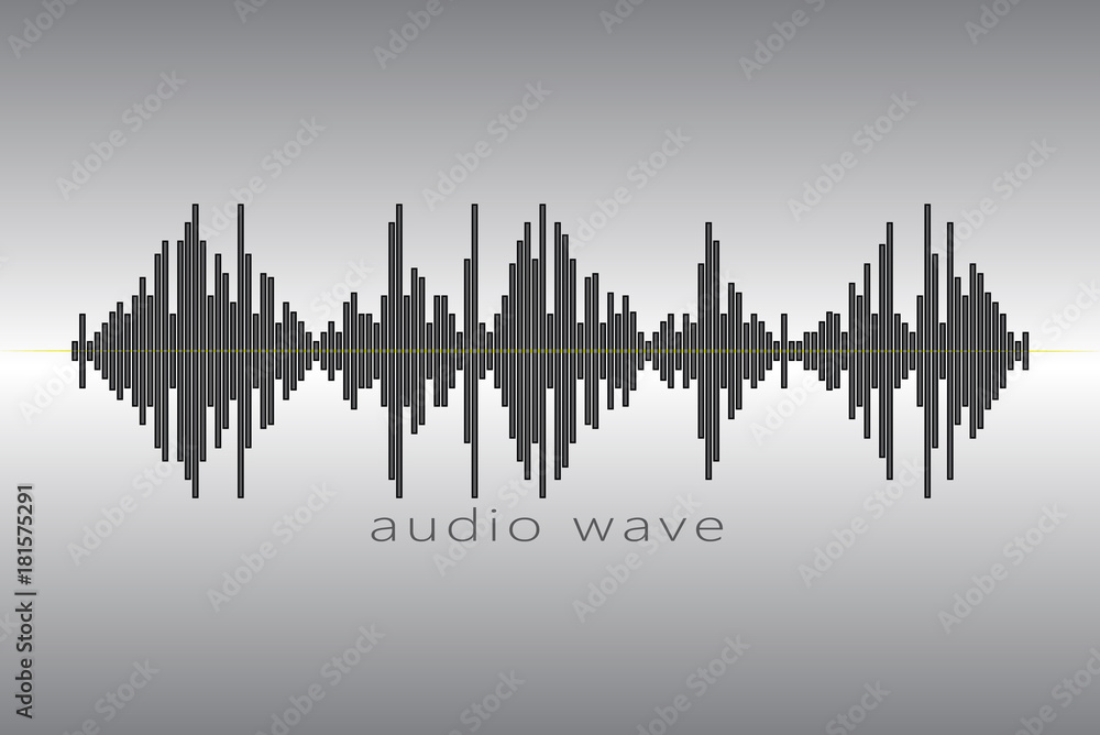 Poster audio equalizer element on a gray background.