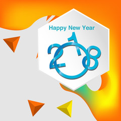 Happy New Year 2018 colorful abstract design