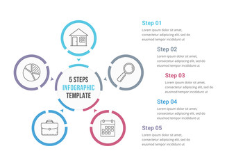 Circle Infographics with Five Elements