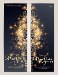 Fototapeta na wymiar Merry Christmas card with Lettering Design. Golden color Vector illustration. EPS 10