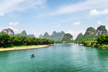 Fototapeta premium Amazing view of the Li River with azure water, China