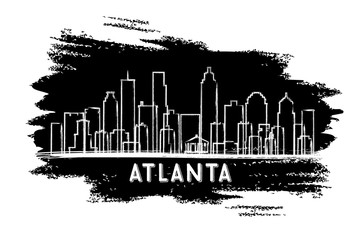 Atlanta USA Skyline Silhouette. Hand Drawn Sketch.