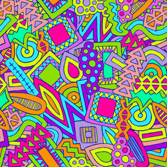 Doodle abstract ethnic elements pattern colorful 1