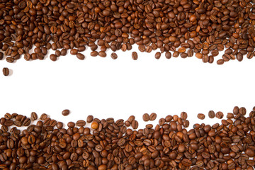 Coffee beans on a white clean background