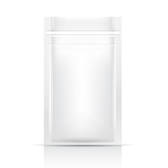 White Blank Foil Packaging Template on White Background : Vector Illustration