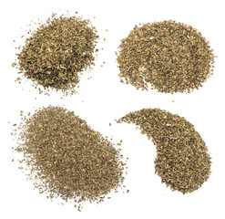 Heap of Dried Basil Flakes Isolated