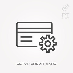 Line icon setup credit card
