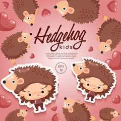 Boy and girl wearing Animal fancy hat : Vector Illustration