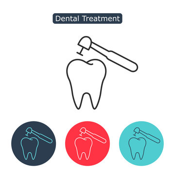 Treatment of tooth icon.