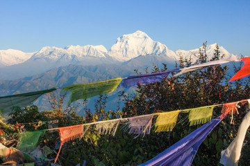 Prayer flags at Mt. Annapurna Pokhara, Nepal