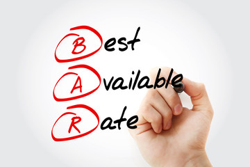BAR - Best Available Rate, acronym business concept