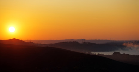 sunrise at sunrise in the mountains
