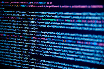 Screen with software developer code.