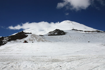 glacier in the mountains of the Caucasus Russia Elbrus mountain