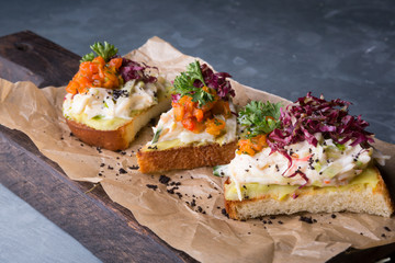 Bruschetta with crab salad