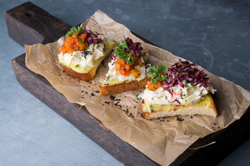 Bruschetta with crab salad